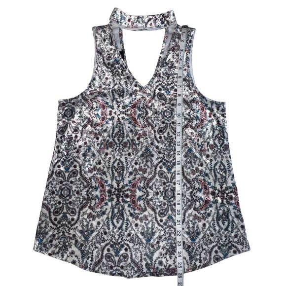 By & By Blouse Womens Medium Velvet Choker Neck Paisley Whimsical Fairycore Top - Picture 8 of 12